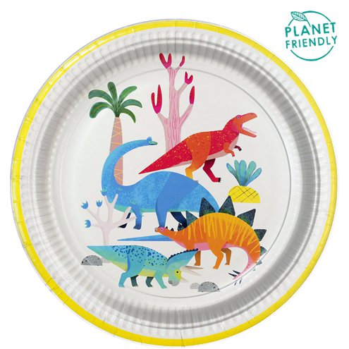 Party Dinosaur Paper Plates  (8 pack - 23cm)